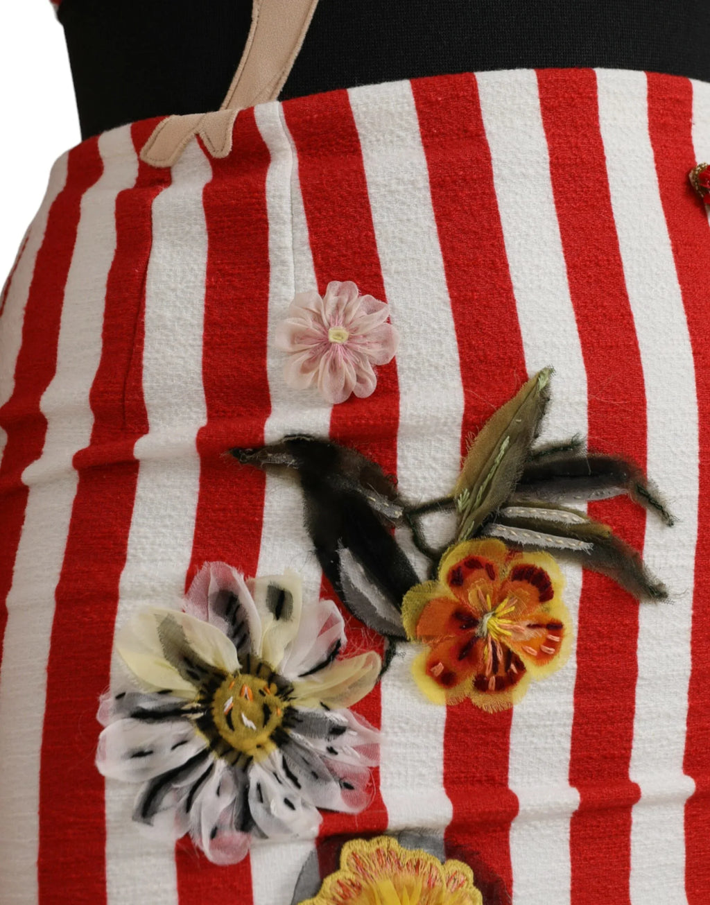 Dolce & Gabbana Red White Floral Sleeveless Sheath Midi Dress - Zeiniez