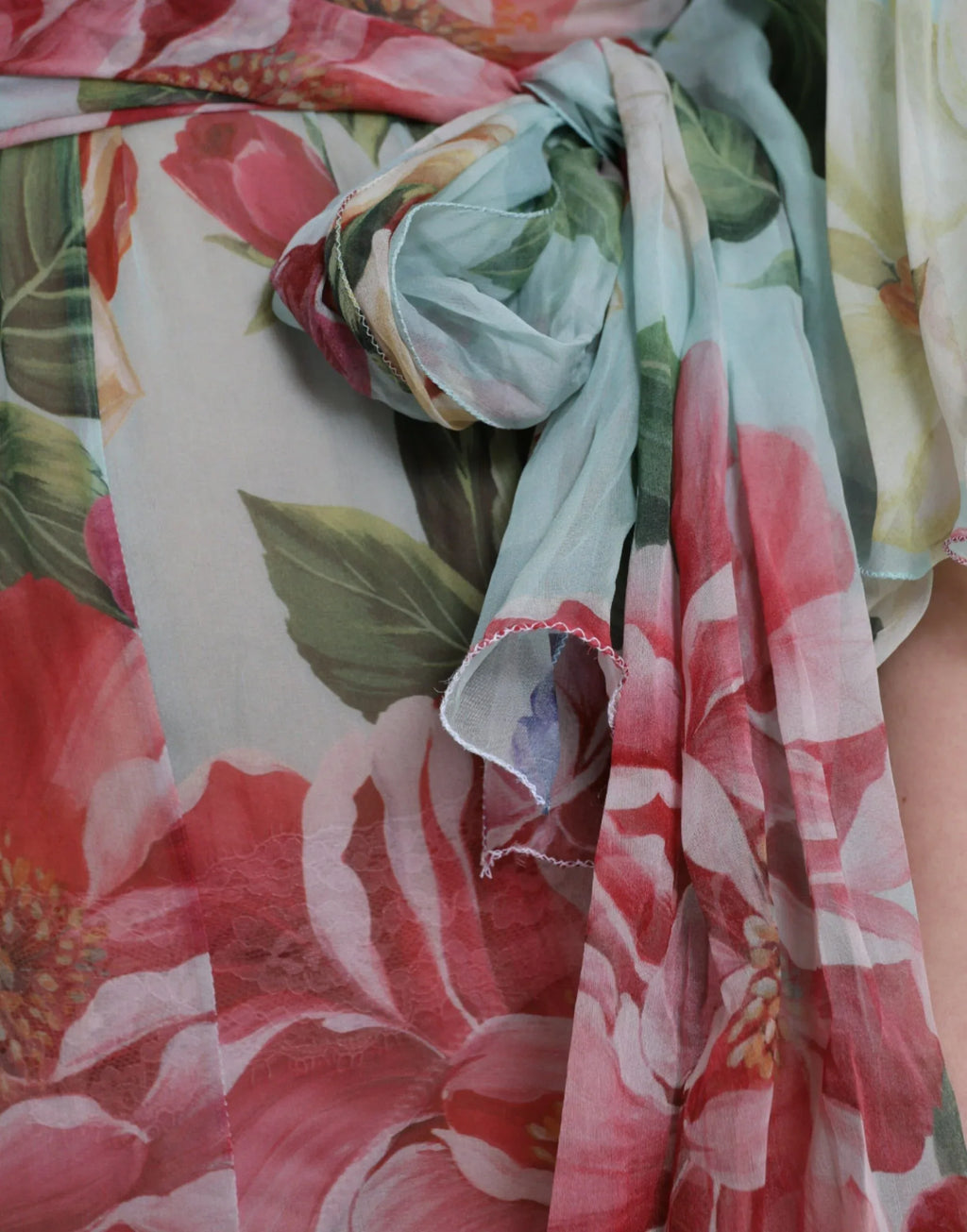 Dolce & Gabbana Blue Floral Print Tiered Long Maxi Dress - Zeiniez