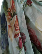 Dolce & Gabbana Blue Floral Print Tiered Long Maxi Dress - Zeiniez