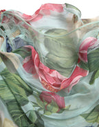 Dolce & Gabbana Blue Floral Print Tiered Long Maxi Dress