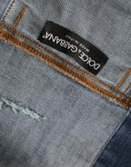 Dolce & Gabbana Green Cotton Tie Dye Cropped Cropped Denim Jacket - Zeiniez