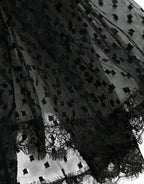 Dolce & Gabbana Black Nylon Lace Trim High Waist A-line Skirt - Zeiniez