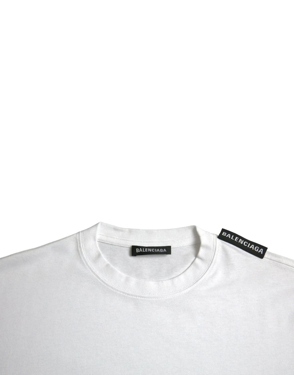 Balenciaga Off White Cotton Jersey Round Neck T-shirt - Zeiniez