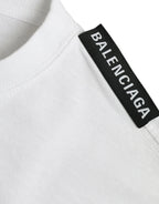 Balenciaga Off White Cotton Jersey Round Neck T-shirt - Zeiniez
