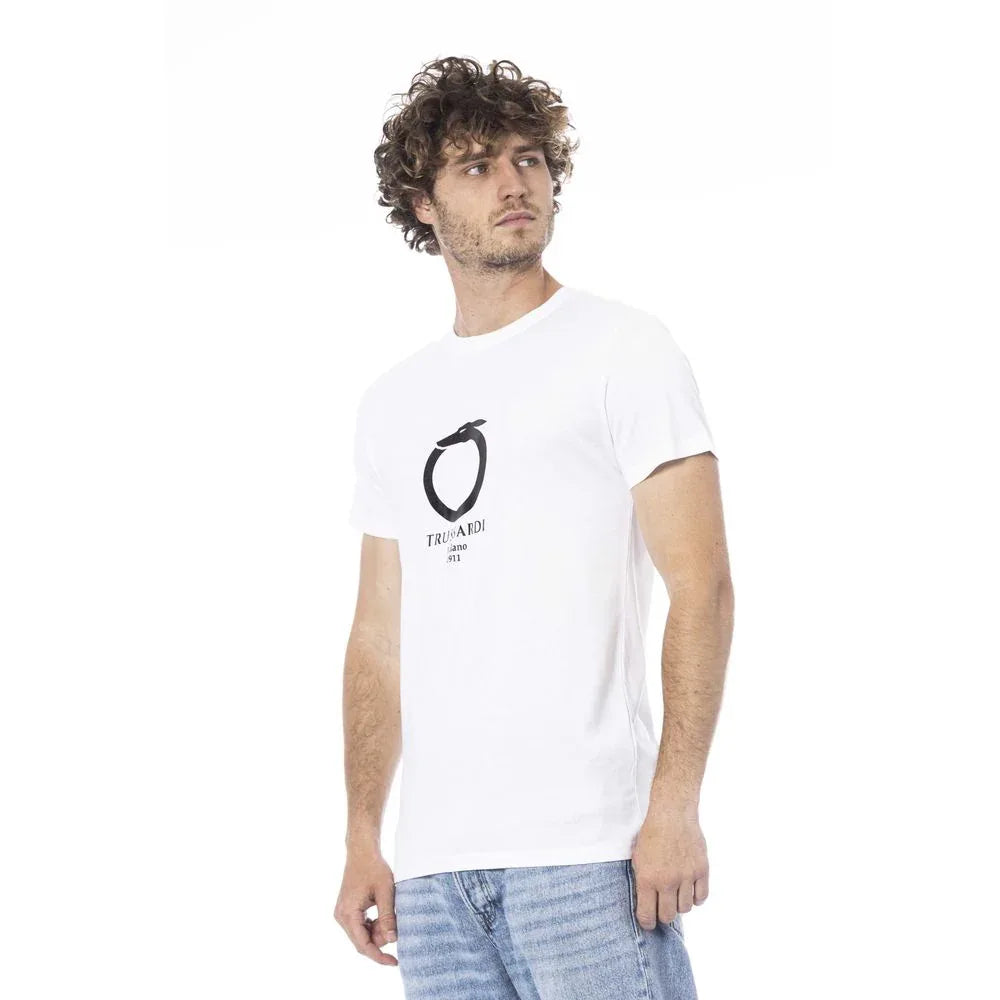 Trussardi Beachwear White Cotton T-Shirt - Zeiniez