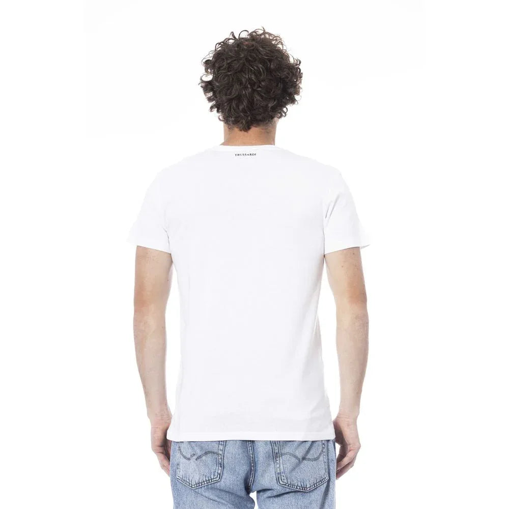 Trussardi Beachwear White Cotton T-Shirt - Zeiniez