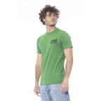 Cavalli Class Green Cotton Men T-Shirt - Zeiniez