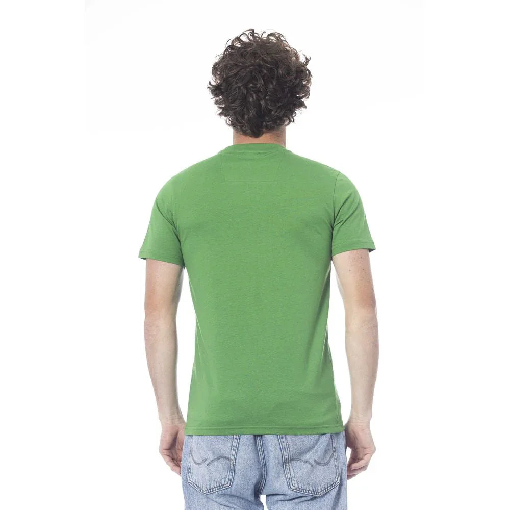 Cavalli Class Green Cotton Men T-Shirt - Zeiniez