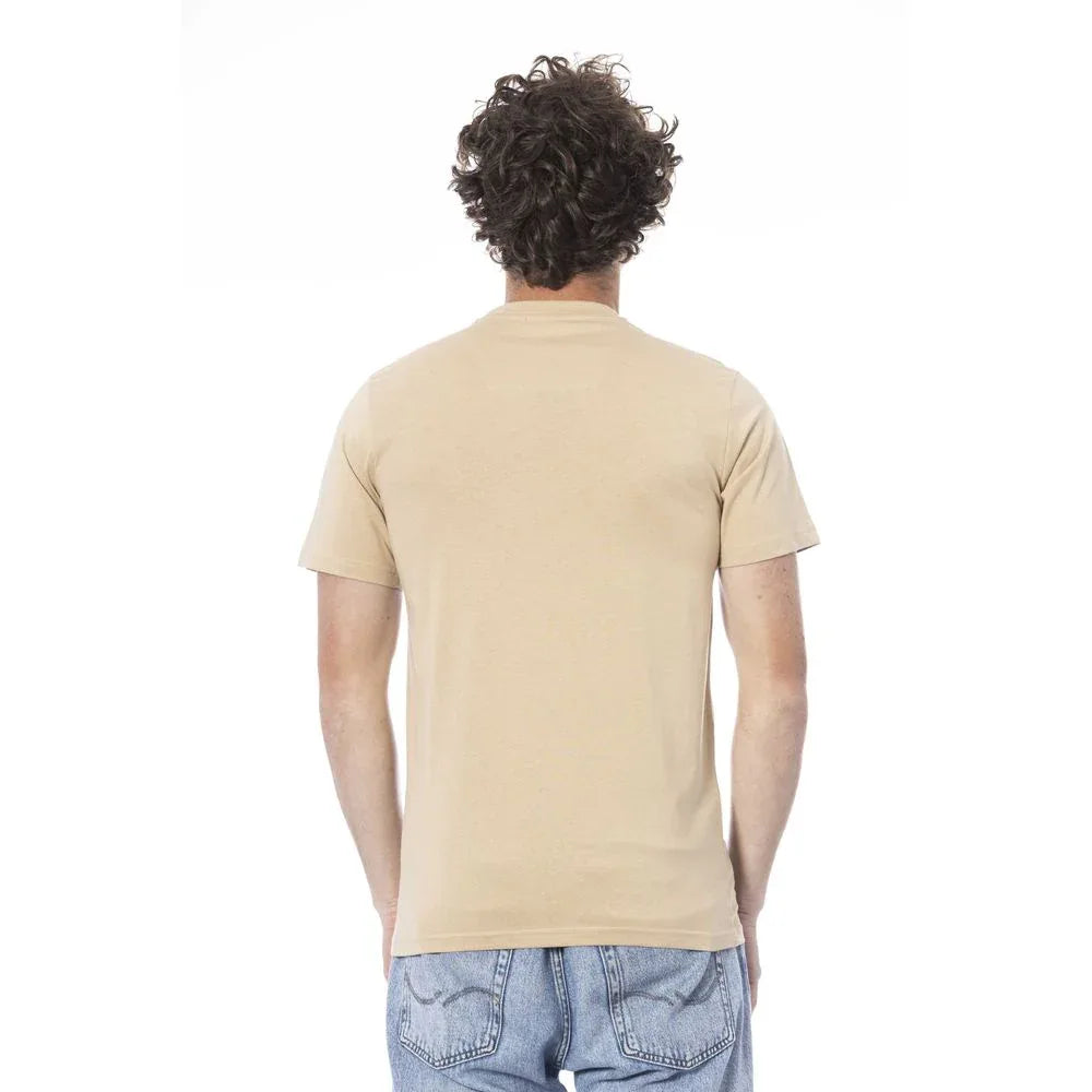 Cavalli Class Beige Cotton Men T-Shirt - Zeiniez