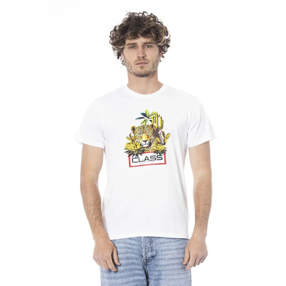 Cavalli Class White Cotton Men T-Shirt - Zeiniez
