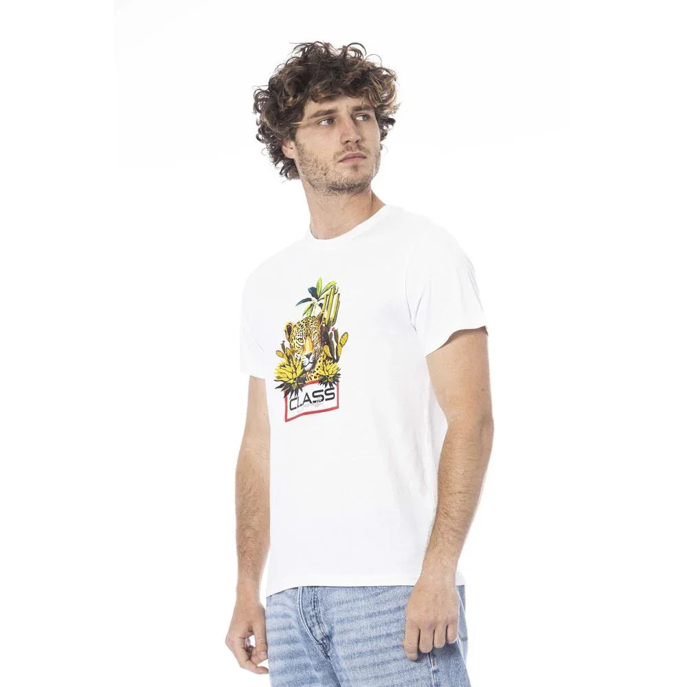 Cavalli Class White Cotton Men T-Shirt - Zeiniez