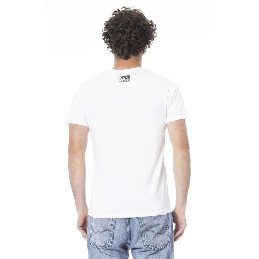 Cavalli Class White Cotton Men T-Shirt - Zeiniez