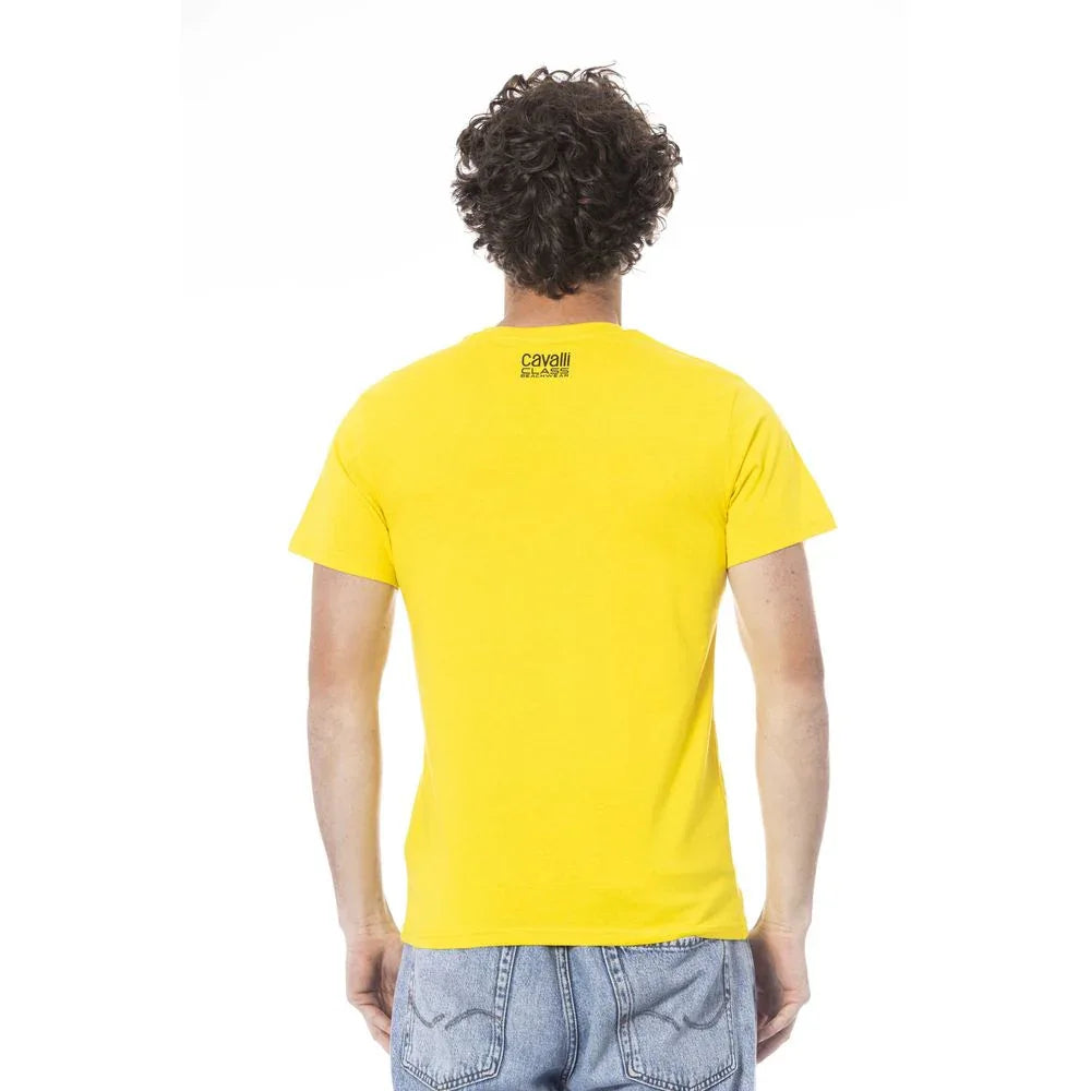 Cavalli Class Yellow Cotton Men T-Shirt - Zeiniez