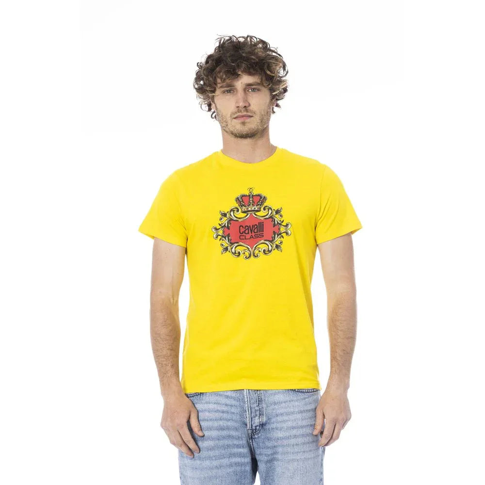 Cavalli Class Yellow Cotton Men T-Shirt - Zeiniez