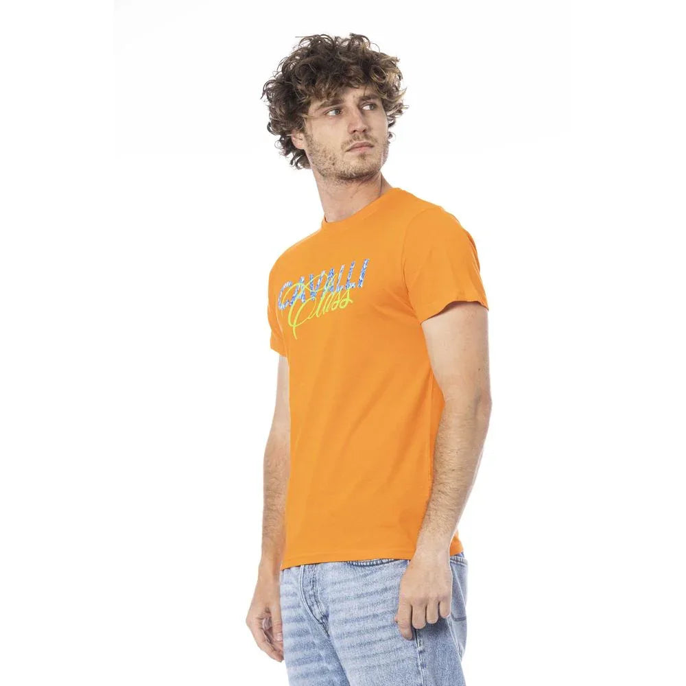 Cavalli Class Orange Cotton Men T-Shirt - Zeiniez