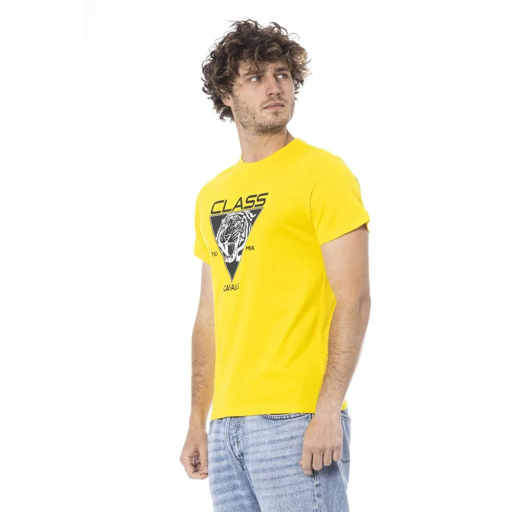 Cavalli Class Yellow Cotton Men T-Shirt - Zeiniez