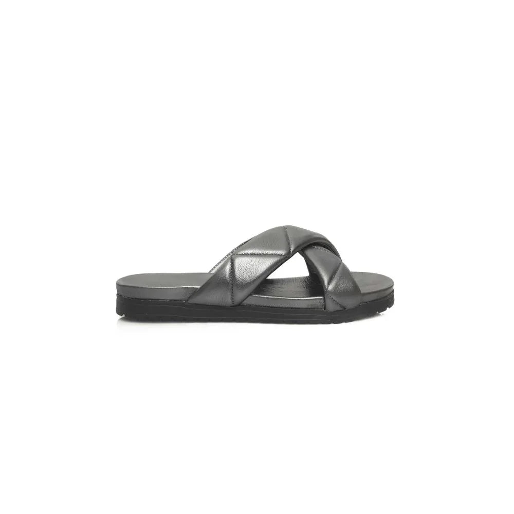 Cerruti 1881 Gray Lambskin Women Sandal - Zeiniez