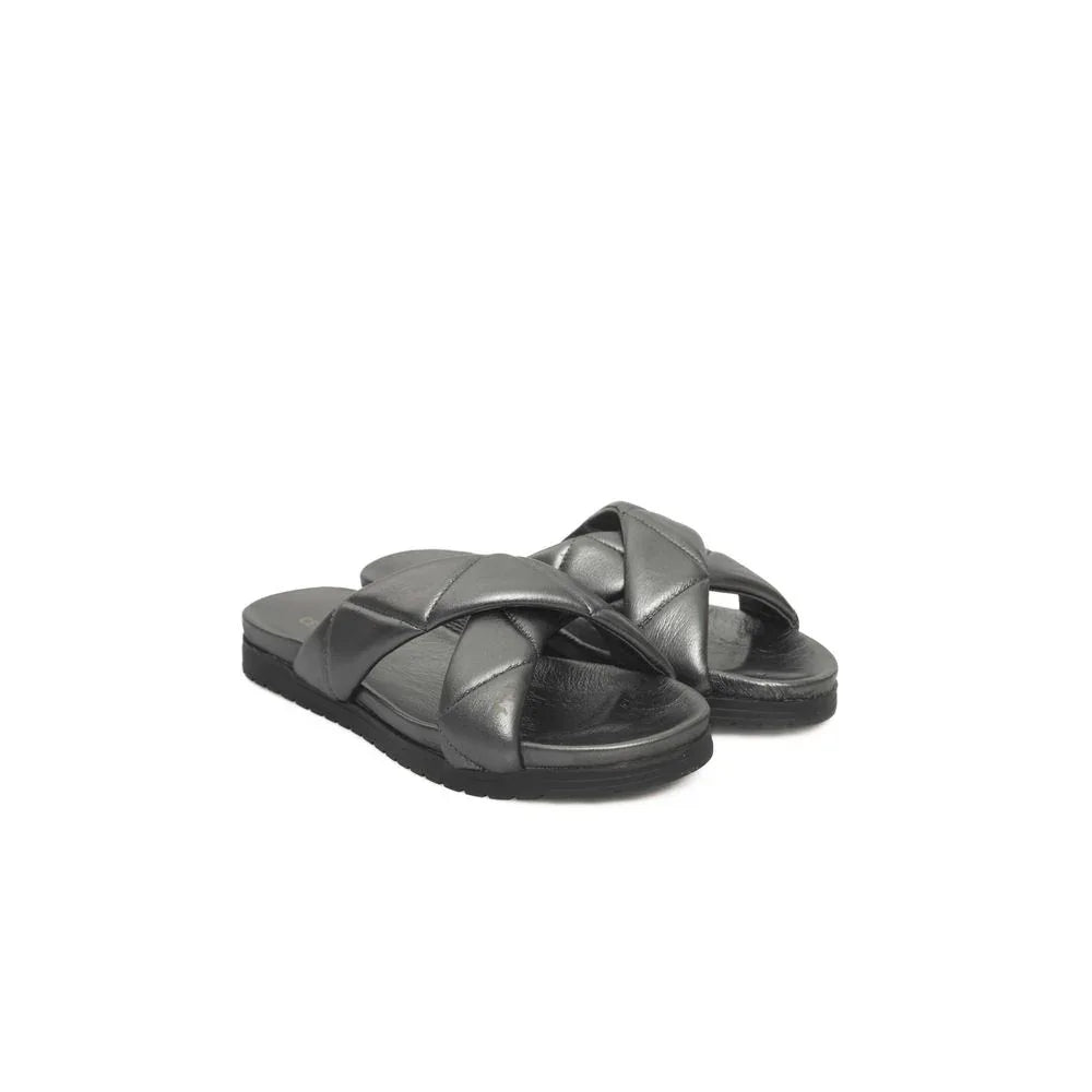 Cerruti 1881 Gray Lambskin Women Sandal - Zeiniez