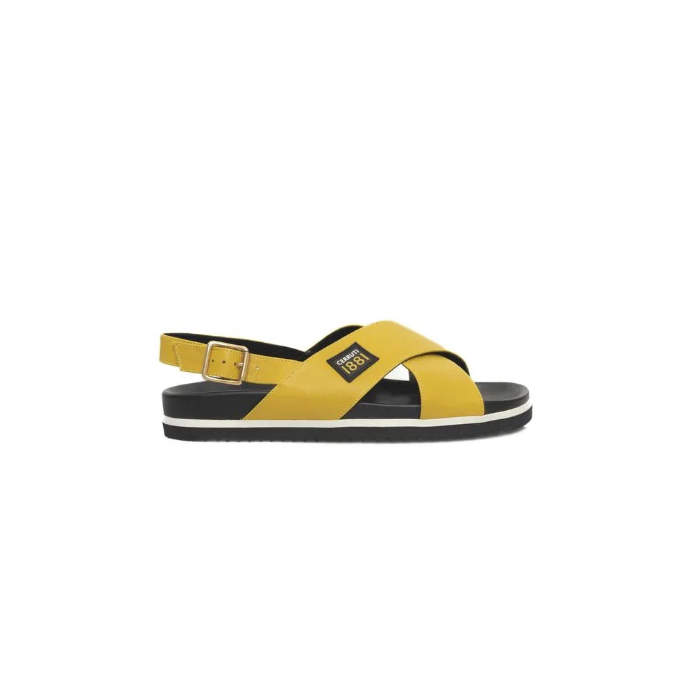 Cerruti 1881 Yellow Calfskin Women Sandal - Zeiniez
