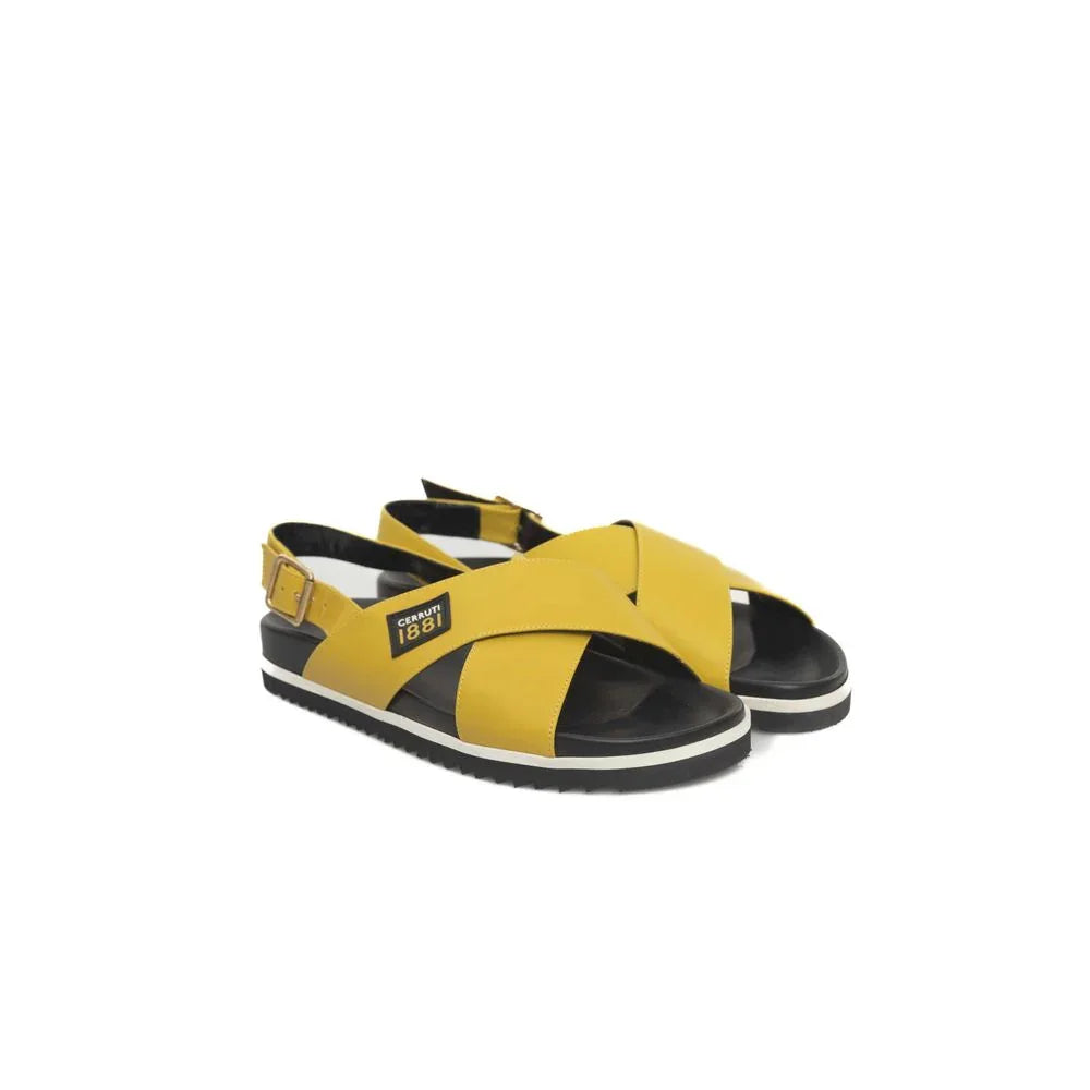 Cerruti 1881 Yellow Calfskin Women Sandal - Zeiniez