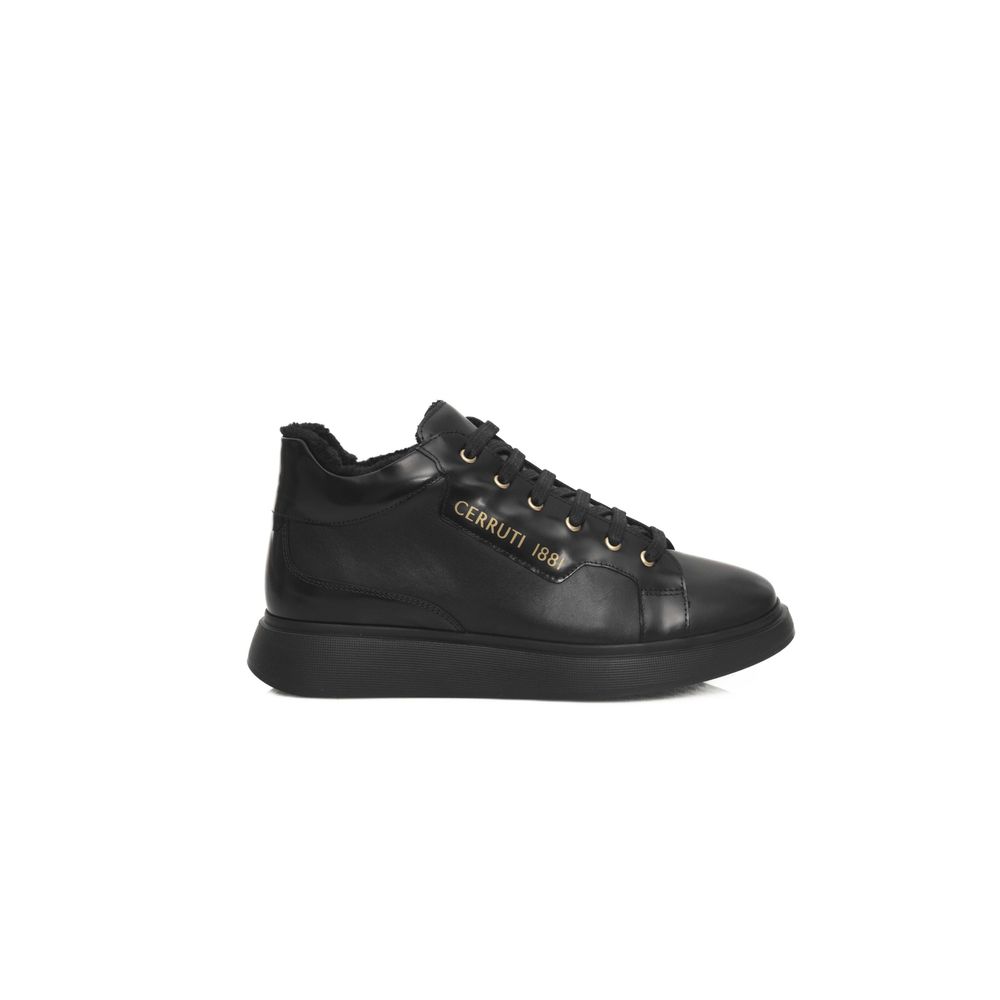 Cerruti 1881 Black Leather Women Sneaker - Zeiniez
