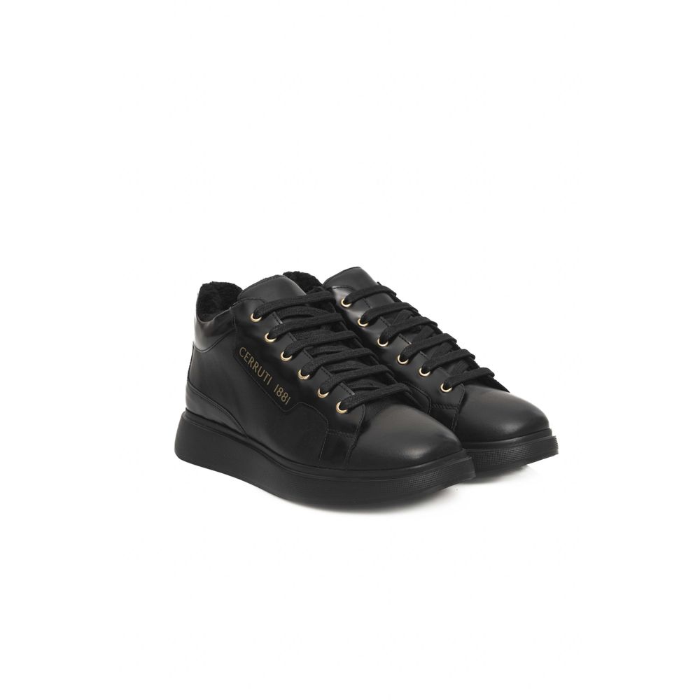 Cerruti 1881 Black Leather Women Sneaker - Zeiniez