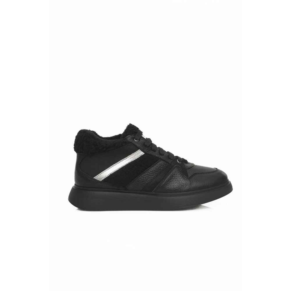 Cerruti 1881 Black Cowhide Women Platform Sneaker - Zeiniez