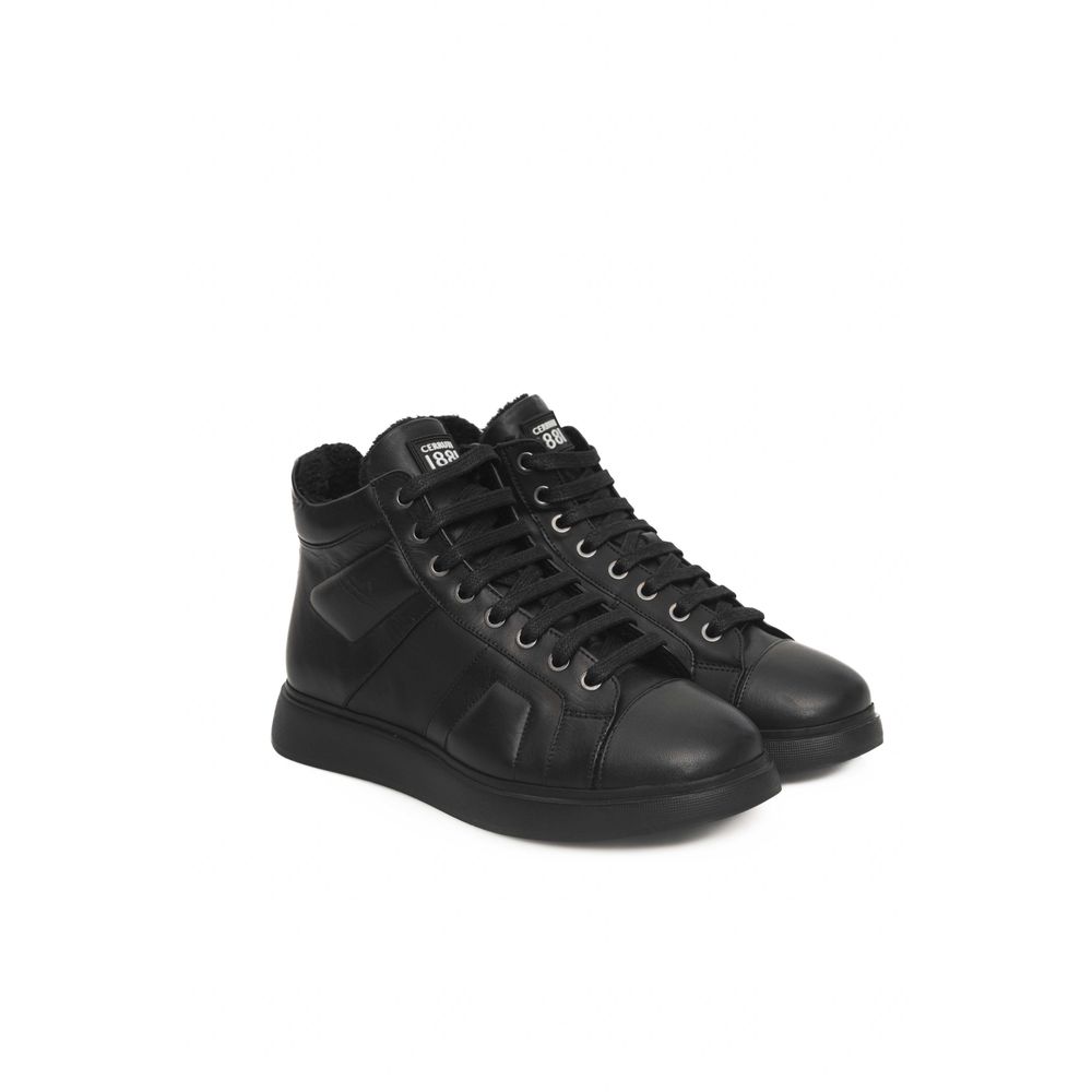 Cerruti 1881 Black Leather Women Sneaker - Zeiniez