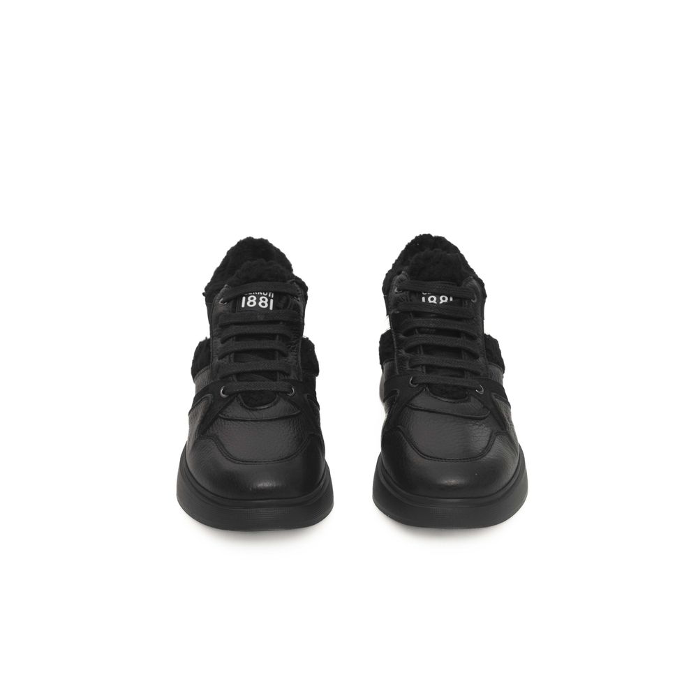Cerruti 1881 Black Cowhide Women Platform Sneaker - Zeiniez
