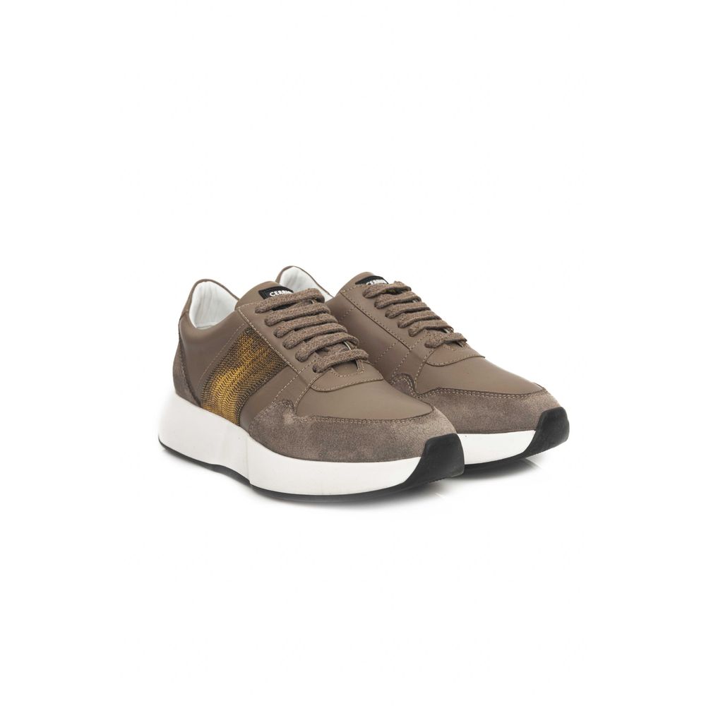 Cerruti 1881 Beige Cowhide Women Sneaker - Zeiniez