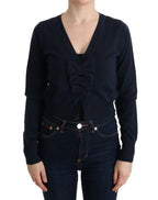 MARGHI LO' Blue Wool Blouse Sweater - Zeiniez