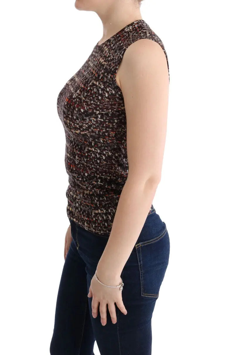 Dolce & Gabbana Multicolor Print Knit Top Wool T-shirt - Zeiniez