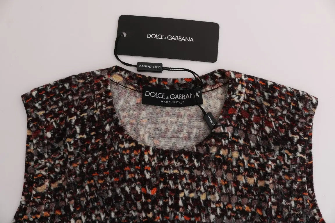 Dolce & Gabbana Multicolor Print Knit Top Wool T-shirt - Zeiniez