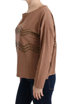 John Galliano Brown Cotton Studded Sweater - Zeiniez