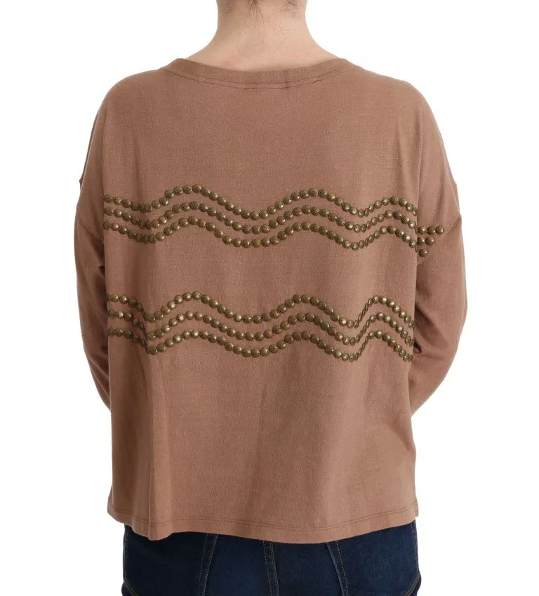 John Galliano Brown Cotton Studded Sweater - Zeiniez