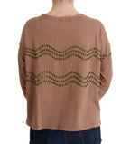 John Galliano Brown Cotton Studded Sweater - Zeiniez