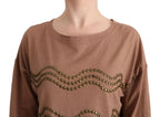 John Galliano Brown Cotton Studded Sweater - Zeiniez