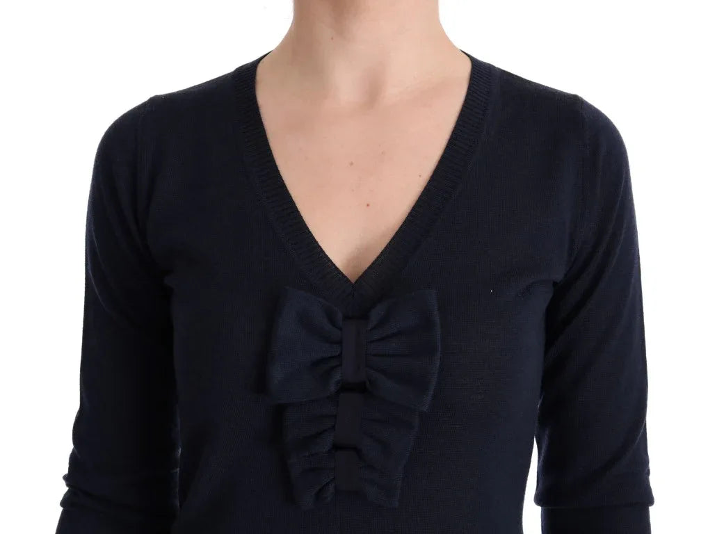 MARGHI LO' Blue Wool Long Sleeve Shift Dress - Zeiniez