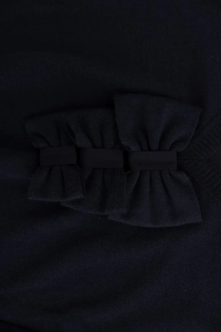 MARGHI LO' Blue Wool Long Sleeve Shift Dress - Zeiniez