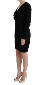MARGHI LO' Black Wool Long Sleeve Shift Dress - Zeiniez