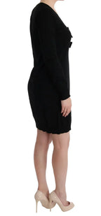 MARGHI LO' Black Wool Long Sleeve Shift Dress - Zeiniez