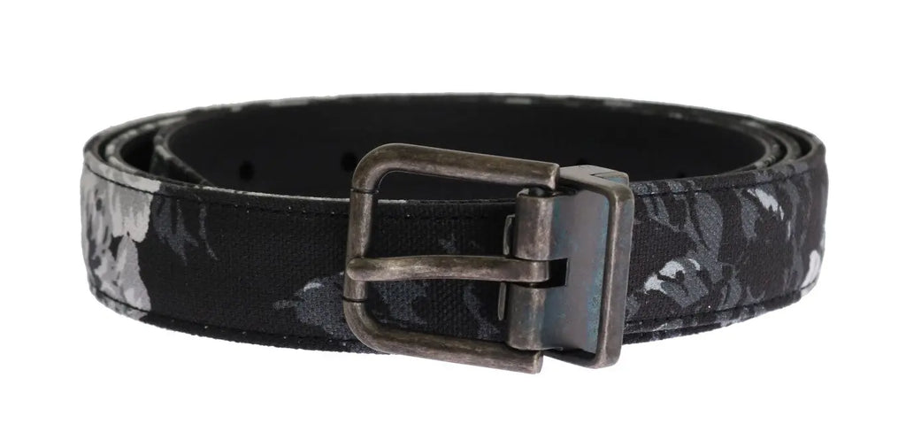 Dolce & Gabbana Black Cayman Linen Leather Belt - Zeiniez
