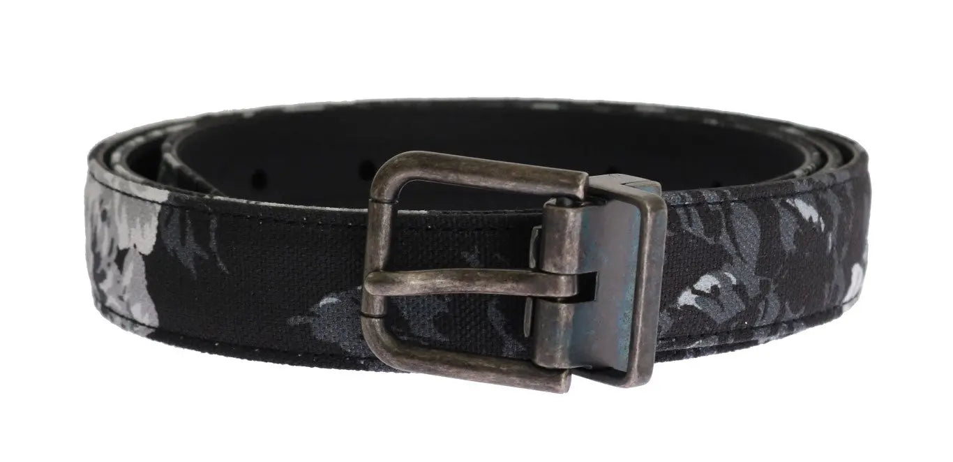 Dolce & Gabbana Black Cayman Linen Leather Belt - Zeiniez
