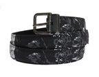 Dolce & Gabbana Black Cayman Linen Leather Belt - Zeiniez