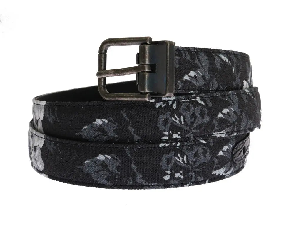 Dolce & Gabbana Black Cayman Linen Leather Belt - Zeiniez