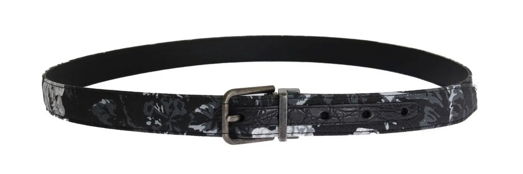 Dolce & Gabbana Black Cayman Linen Leather Belt - Zeiniez