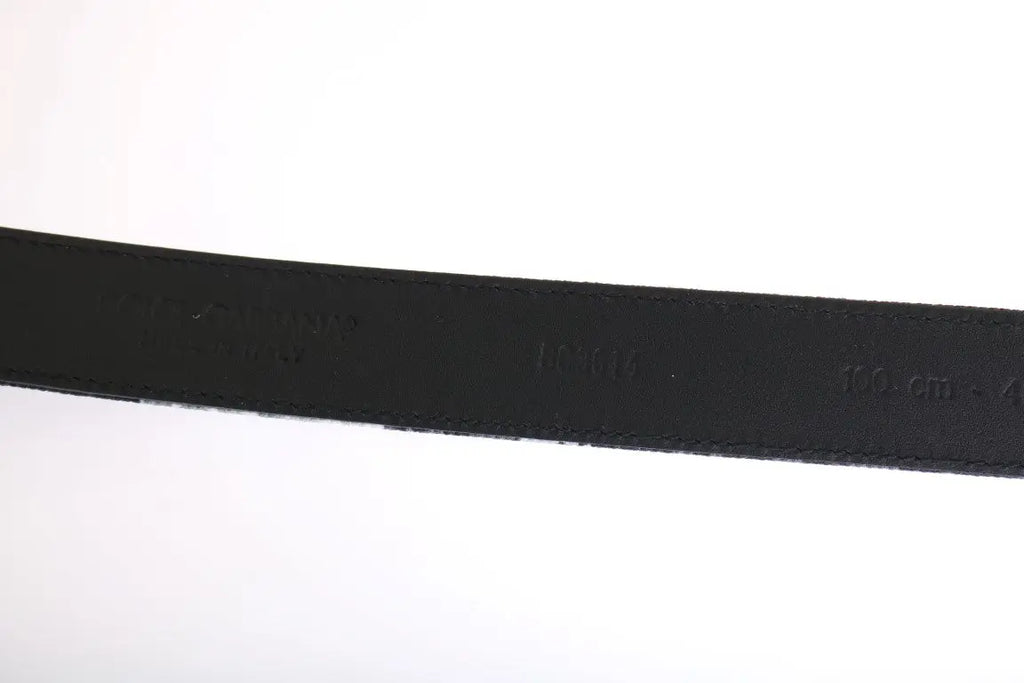 Dolce & Gabbana Black Cayman Linen Leather Belt - Zeiniez