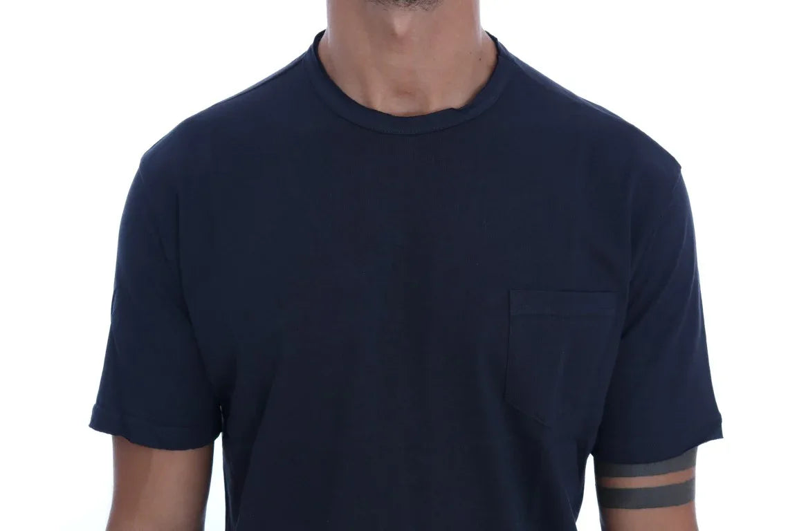 Daniele Alessandrini Blue Cotton Crewneck T-Shirt - Zeiniez