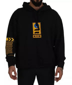 Dolce & Gabbana Black Cotton Logo Hooded Sweatshirt Sweater - Zeiniez