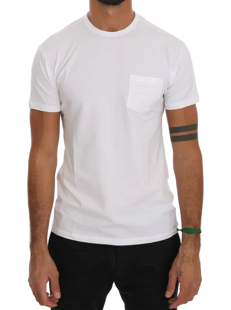 Daniele Alessandrini White Cotton Crewneck T-Shirt - Zeiniez